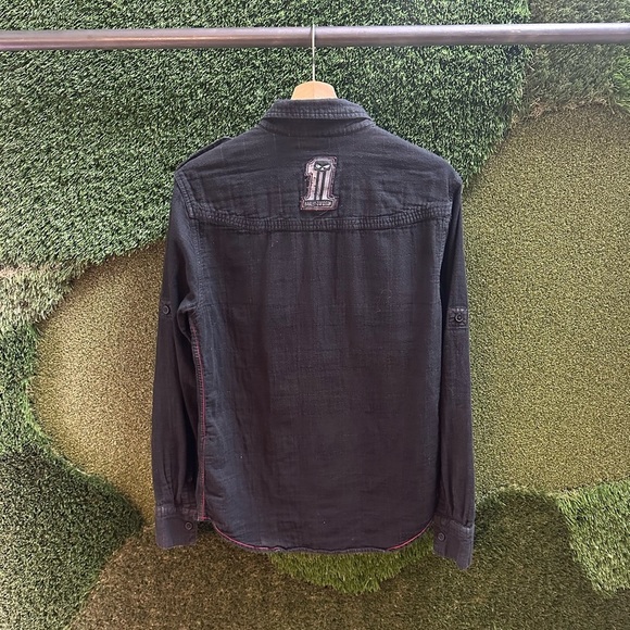 Vintage Harley Davidson Knee Deep In Iron Button-up Shirt - Picture 2 of 7